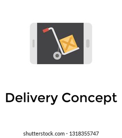 Online delivery flat icon design 