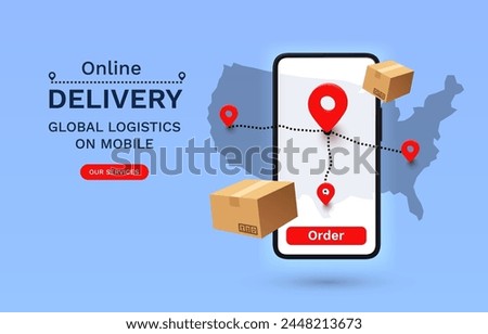 Online Delivery global logistics on mobile, delivery within the USA