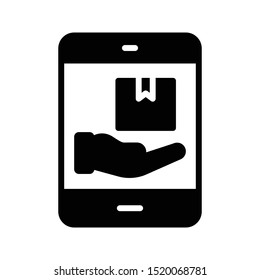 online delivery glyph flat vector icon