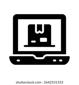 Online delivery icon designed in glyph style, ready for premium use