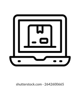Icono de entrega en línea diseñado en estilo de línea, listo para uso premium
