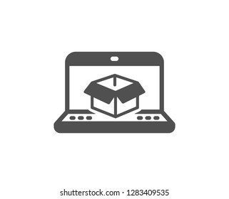 Online delivery icon. Parcel tracking sign. Logistics website symbol. Quality design element. Classic style icon. Vector