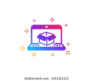 Online delivery icon. Parcel tracking sign. Logistics website symbol. Dynamic shapes. Gradient design online delivery icon. Classic style. Vector