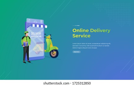 Online delivery service concept for e-commerce mobile application