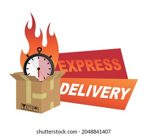 Online delivery service concept. Express delivery icon for apps and website. Delivery concept. Vector illustration. Flat design.