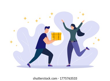 Online delivery service concept, home and office delivery. Warehouse, truck, scooter. Courier makes an order. Vector flat style illustration