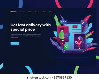 Online delivery service concept, online order tracking, can use for, landing page, template, ui, web, mobile app, poster, banner, flyer