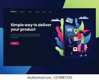 Online delivery service concept, online order tracking, can use for, landing page, template, ui, web, mobile app, poster, banner, flyer