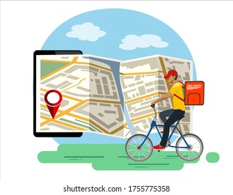 Online delivery service concept, order tracking, Suitable for web landing page, ui, mobile app, banner template. Vector Illustration