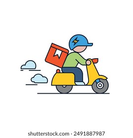 Online delivery service concept, online order tracking, delivery home and office. Scooter and bicycle courier, delivery man. Vector illustration