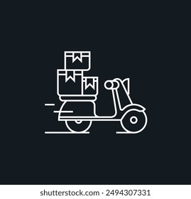Online delivery service concept, online order tracking, delivery home and office. Scooter and bicycle courier, delivery man. Vector illustration