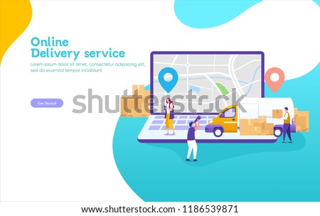 online delivery service concept online order stock vector royalty