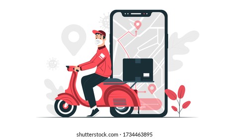 Online delivery service concept. vector illustration