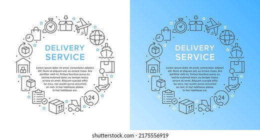 Online delivery service concept. Vector illustration of parcel delivery and shipping, order tracking, logistics. Concept for web design, banner, mobile application of fast delivery service, marketing