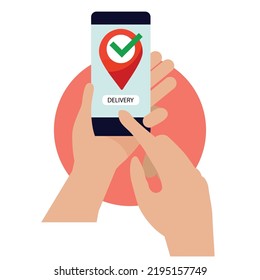 Online delivery service concept. Vector illustration in flat design style.