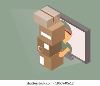 online delivery service from e-commerce vector
