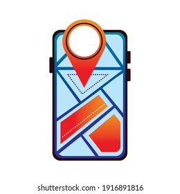 online delivery service technology with smartphone and location pin vector illustration design