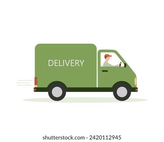 Online delivery service. Truck. Delivery service concept. 