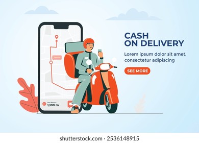 online delivery service vector design 