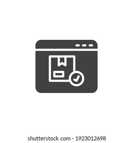 Online delivery service vector icon. filled flat sign for mobile concept and web design. Express package delivery glyph icon. Symbol, logo illustration. Vector graphics