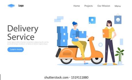 Online Delivery Service Vector Illustration Concept, Suitable for web landing page, ui, mobile app, editorial design, flyer, banner, and other related occasion