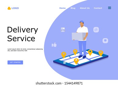 Online Delivery Service Vector Illustration Concept, Suitable for web landing page, 
ui, mobile app, editorial design, flyer, banner, and other related occasion