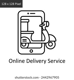 Online Delivery Service Vektor-Umriss-Symbol-Design-Illustration. Logistik Liefersymbol auf weißem Hintergrund EPS 10 Datei