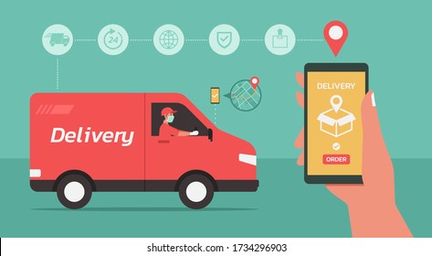 Delivery Man Box Waiting Customer Hand Stock Vector (Royalty Free ...