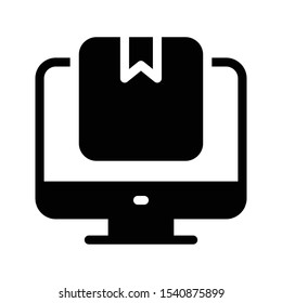 online delivery vector glyph flat icon