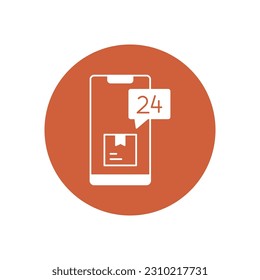 Entrega en línea Icono de vector con colores de fondo de moda que pueden editar o modificar fácilmente

