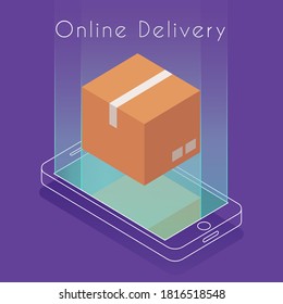 online delivery vector illustration isometric