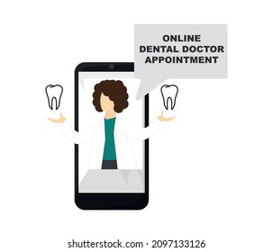 Online dentist appointment. Dental Clinic Concept. editable vector.
