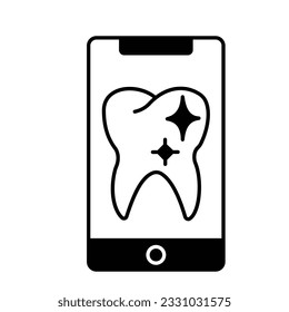 Online dentist service Glyph Vector Icon that can easily edit or modify

