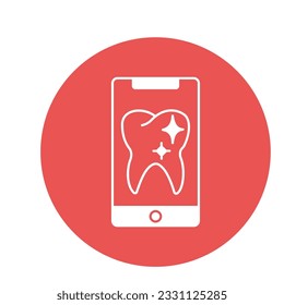 Icono del vector del dentista en línea con colores de fondo de moda que pueden editar o modificar fácilmente

