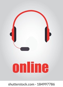 Online design over gray background, vector illustration