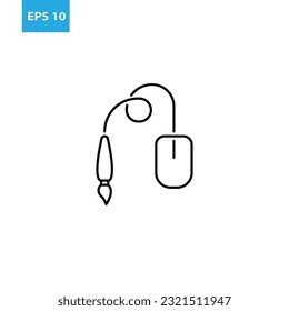 Online designer outline icon Vector illustration