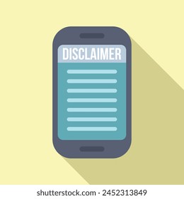 Online device terms icon flat vector. Disclaimer term. Policy deny finance
