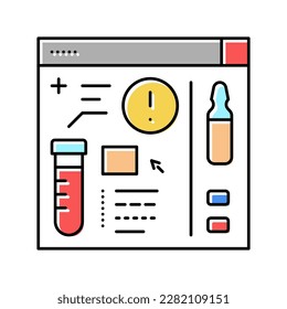 online diagnosis color icon vector. online diagnosis sign. isolated symbol illustration