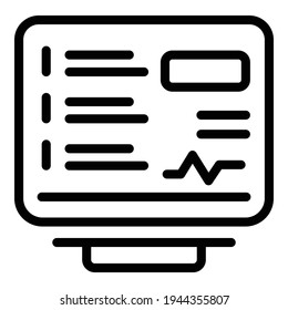 Online diagnosis icon. Outline online diagnosis vector icon for web design isolated on white background