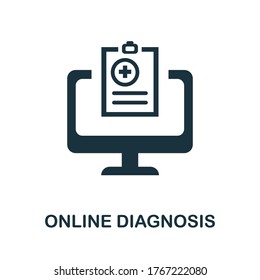 Online Diagnosis icon. Simple element from digital health collection. Creative Online Diagnosis icon for web design, templates, infographics and more