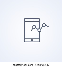Online diagram, vector best gray line icon on white background , EPS 10