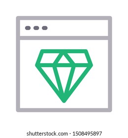online diamond thin line vector icon