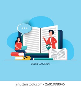 Online or digital learning education concept