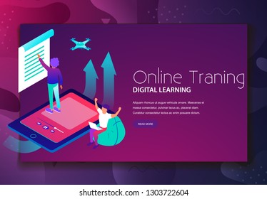 Online digital learning landing web page template