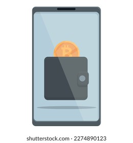 Online digital wallet icon cartoon vector. Crypto money. Payment app