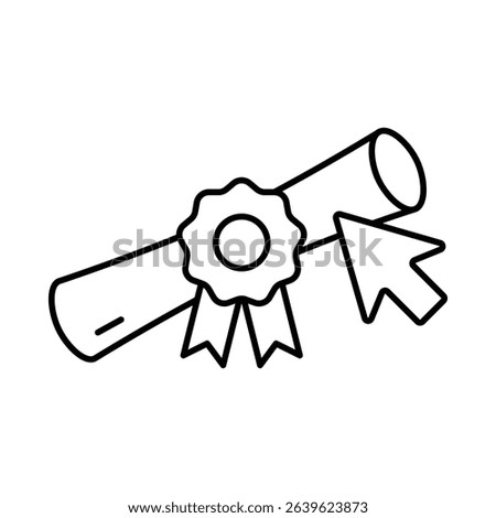 Online Diploma Line Icon. E-learning, Education, Teaching, Online Study Icons Editable Stroke Vector Illustration