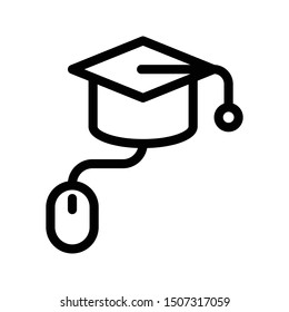 online diploma thin line vector icon