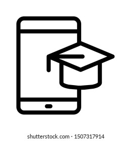 online diploma thin line vector icon