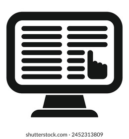 Online disclaimer monitor icon simple vector. Document term reading. Claim application
