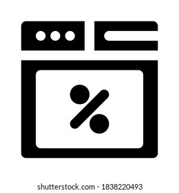 online discount icon isolated sign symbol vector illustration - with style glyph icons